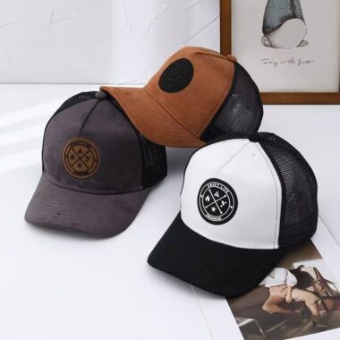 Stylish all-season sun-shade trucker hat for outdoor wear