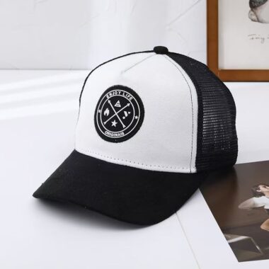 Stylish all-season sun-shade trucker hat for outdoor wear