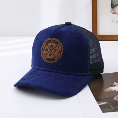 Stylish all-season sun-shade trucker hat for outdoor wear