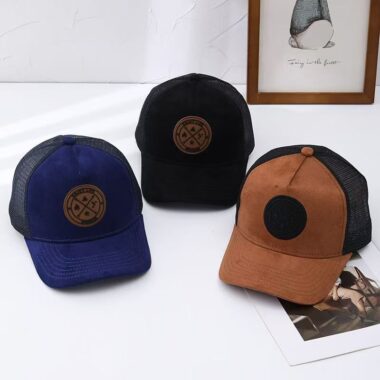 Stylish all-season sun-shade trucker hat for outdoor wear