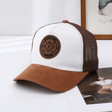 Stylish all-season sun-shade trucker hat for outdoor wear