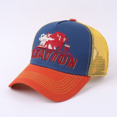 American letter embroidered breathable outdoor trucker hat