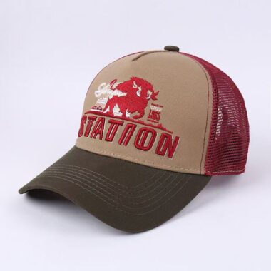 American letter embroidered breathable outdoor trucker hat