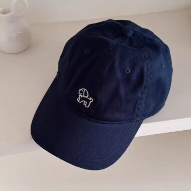 Cute cartoon dog embroidered color-block baseball hat