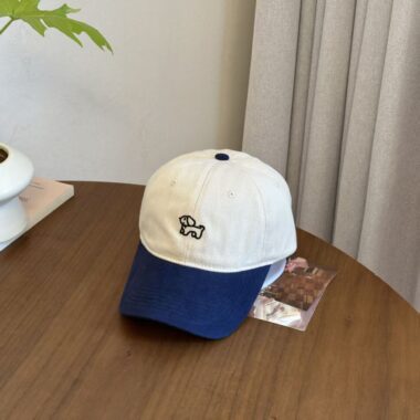 Cute cartoon dog embroidered color-block baseball hat