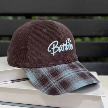 Corduroy patchwork wide-brim embroidered autumn winter baseball hat