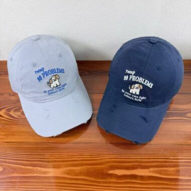 Japanese cute dog embroidered sun-shade couple baseball hat