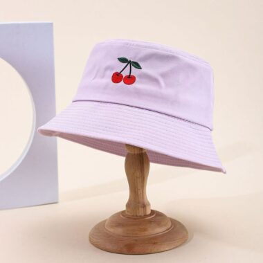 Cute embroidered sun-proof bucket hat for spring and summer