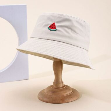 Cute embroidered sun-proof bucket hat for spring and summer
