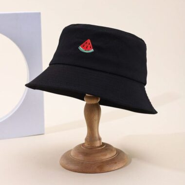 Cute embroidered sun-proof bucket hat for spring and summer