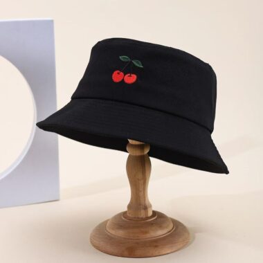 Cute embroidered sun-proof bucket hat for spring and summer