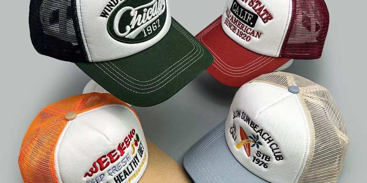 Unisex embroidered letter sun-shade trucker hat