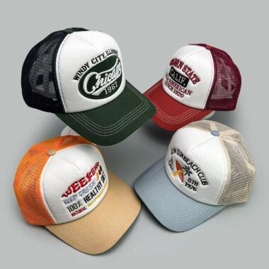 Unisex embroidered letter sun-shade trucker hat