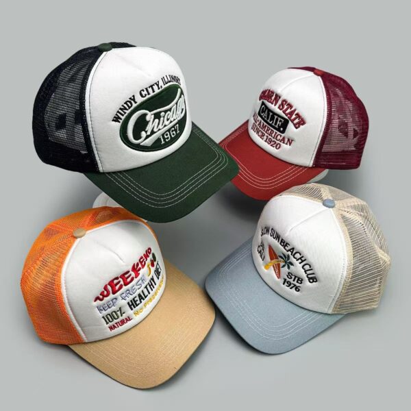 Unisex embroidered letter sun-shade trucker hat