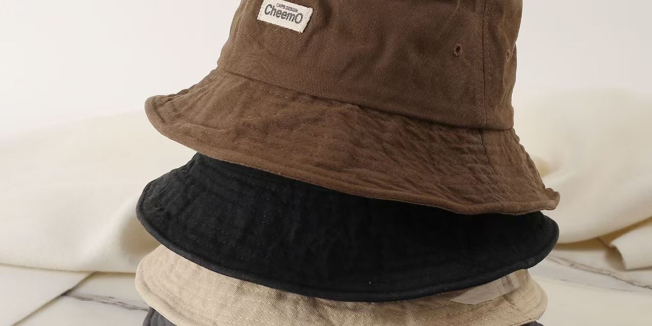 Japanese canvas vintage bucket hat for casual daily wear