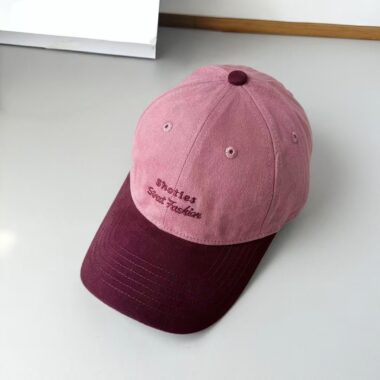 Korean color-block letter embroidered casual baseball hat