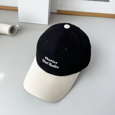 Korean color-block letter embroidered casual baseball hat