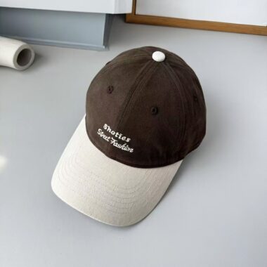 Korean color-block letter embroidered casual baseball hat