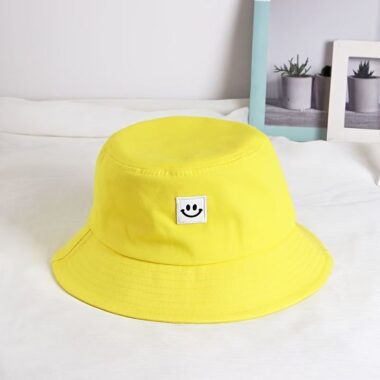 Korean smiley kids outdoor bucket hat for boys and girls