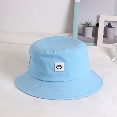 Korean smiley kids outdoor bucket hat for boys and girls