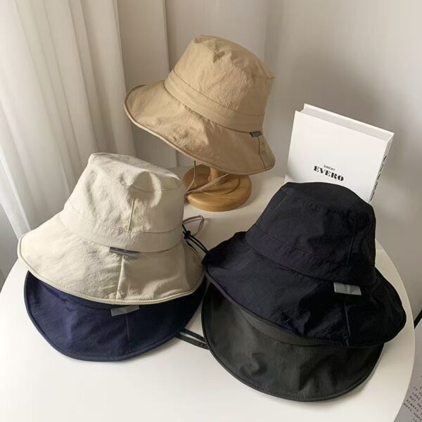 Outdoor quick-dry solid color bucket hat for sun protection