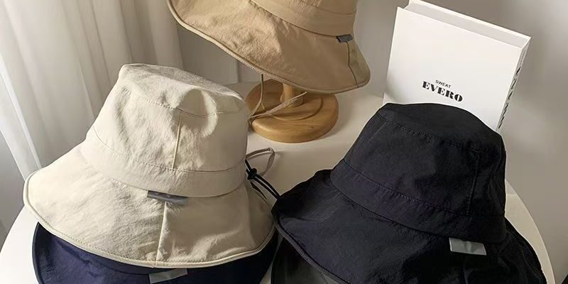 Outdoor quick-dry solid color bucket hat for sun protection