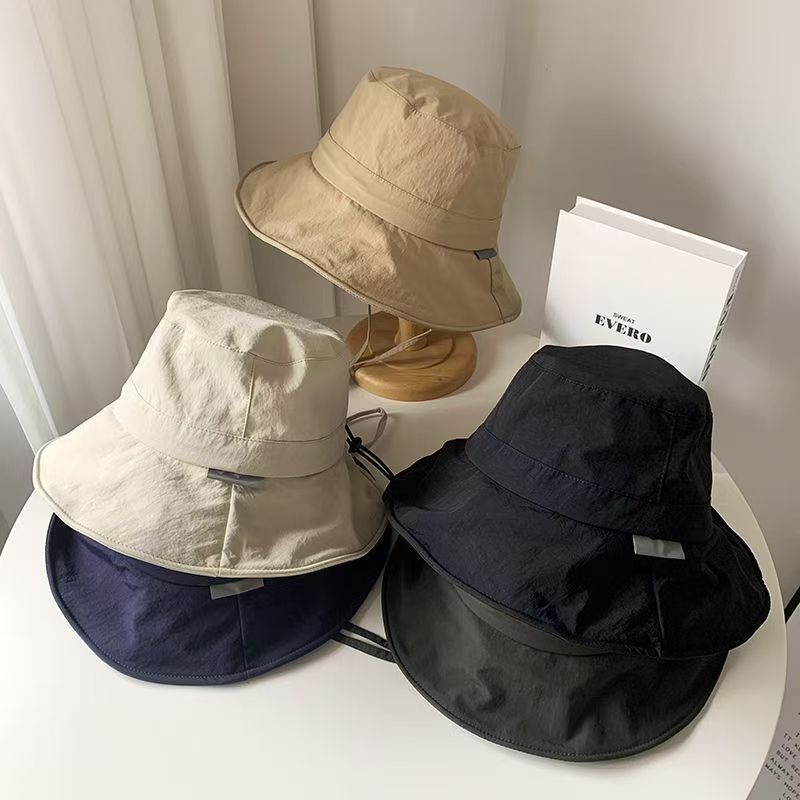 Outdoor quick-dry solid color bucket hat for sun protection