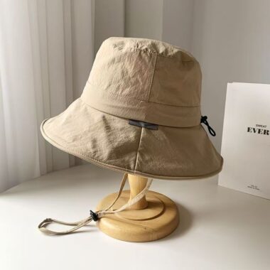 Outdoor quick-dry solid color bucket hat for sun protection