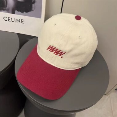 Color-block summer baseball hat with letter embroidery