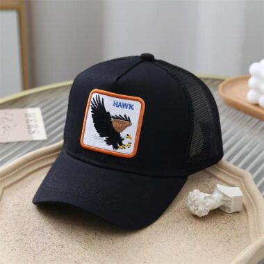 Animal embroidered summer mesh trucker hat for men