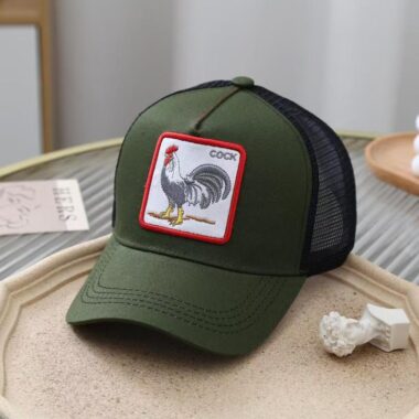 Animal embroidered summer mesh trucker hat for men