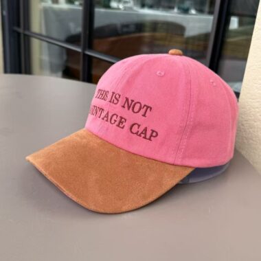 Vintage color-block letter embroidered all-season baseball hat