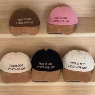 Vintage color-block letter embroidered all-season baseball hat