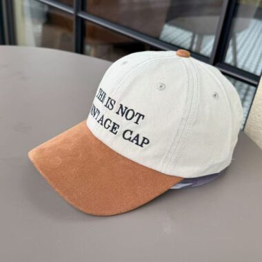 Vintage color-block letter embroidered all-season baseball hat