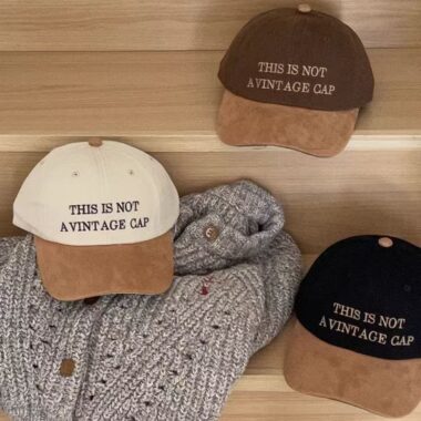 Vintage color-block letter embroidered all-season baseball hat