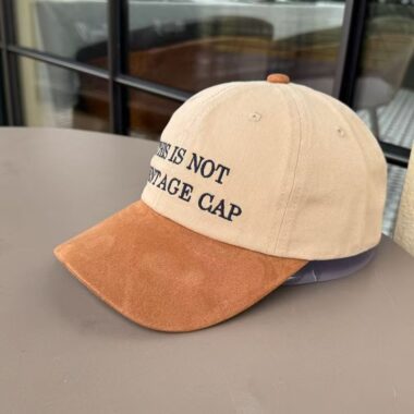 Vintage color-block letter embroidered all-season baseball hat