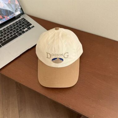 Korean-style vintage color-block embroidered sun-shade baseball hat