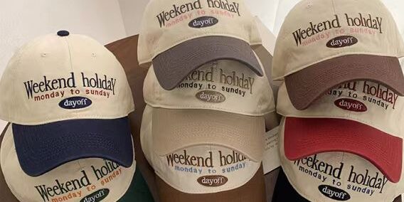 Vintage Japanese color-block wide-brim casual baseball hat