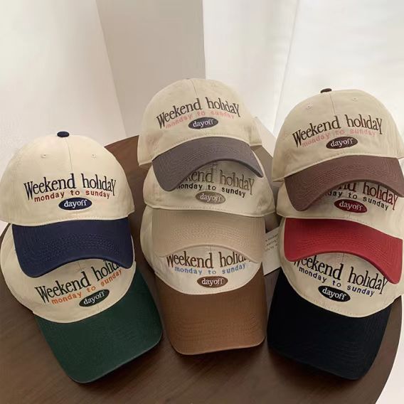 Vintage Japanese color-block wide-brim casual baseball hat