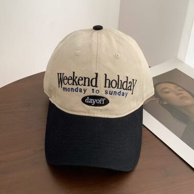 Vintage Japanese color-block wide-brim casual baseball hat