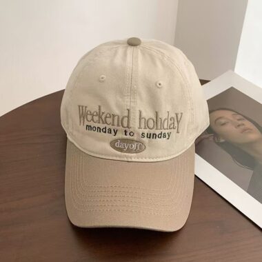 Vintage Japanese color-block wide-brim casual baseball hat