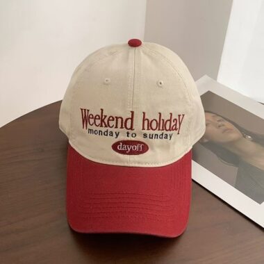 Vintage Japanese color-block wide-brim casual baseball hat