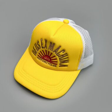 Vintage embroidered letter trucker hat with sun-shade brim