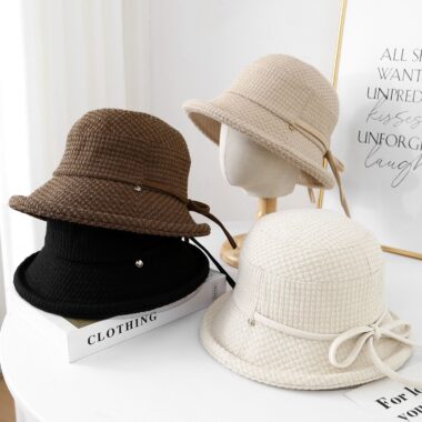 all-season simple sun protection women bucket hat