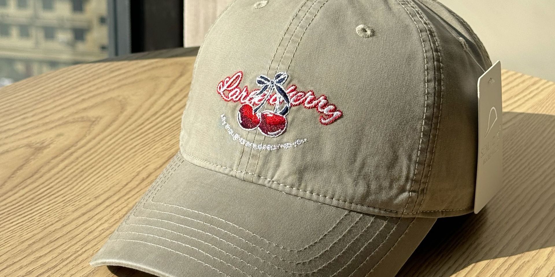korean cute cherry embroidered vintage unisex baseball hat