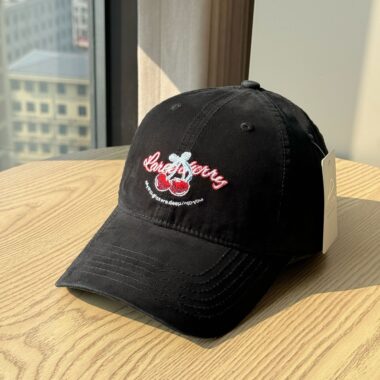 korean cute cherry embroidered vintage unisex baseball hat