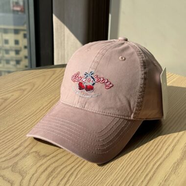 korean cute cherry embroidered vintage unisex baseball hat
