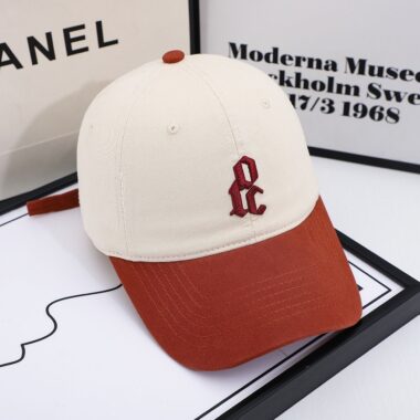 spring summer color block letter embroidered baseball hat