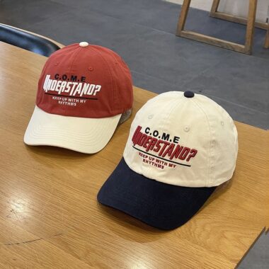 spring summer color block letter embroidered unisex baseball hat