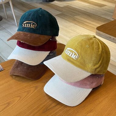 contrast corduroy letter embroidered winter unisex baseball hat